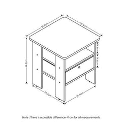 End Table Nightstand w/ Bin Drawer, 1-Pack, Dark Walnut