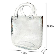 Vase for Flowers Clear Glass Bag Vase Unique Flower Vase Decorative Fish Bowl Handbag Cute Vase Bubble