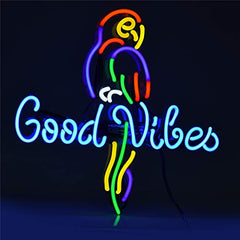 Neon Signs Good Vibes Parrot Beer Bar Home Neon Light Decoration