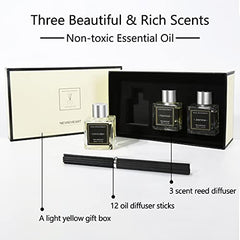 1.7OZ x 3 Packs Reed Diffuser, Oil Diffuser Sticks for Home Fragrance