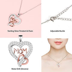 Preserved Rose Set Includes 925 Sterling Silver Necklace for Mothers' Day/Birthday Gift