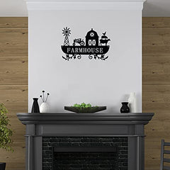 Metal Farmhouse Rustic Farm Sign for Home Decor- Black