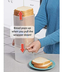 2 Pack Bread Container Set w/Red Lids Dispenser