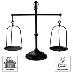 Farmhouse Scale Candleholder -Unique Centerpiece Stand w/ Vintage Style