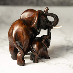 Resin Feng Shui Elephant Mother & Child Statues