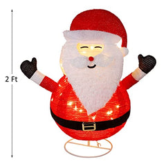 Christmas Pre-Lit Light Up Santa Claus For Outdoor Decoration