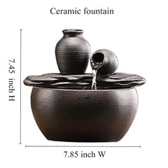 Ceramic Fountain for Home Decoration- Black
