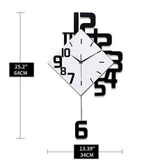 Large Wall Clocks w/ Pendulum Battery Operated Non-Ticking