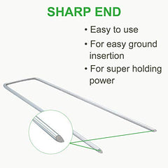100 Packs Heavy Duty 11 Gauge Galvanized Steel Garden Stakes Staples