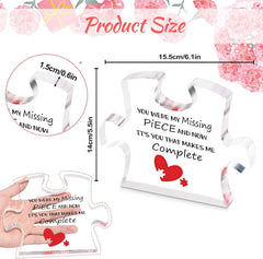 Valentines Day Gifts for Her, Romantic Puzzle-Shaped Plaque, Christmas Birthday Gifts for Her Him Wife Husband Boyfriend Girlfriend (Anniversary)