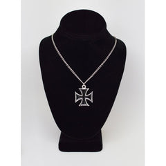 Cross Black Enamel on Silver Finish Pewter Cosplay Pendant Necklace for Men/Women