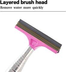 1 PC Car Rearview Mirror Wiper, Retractable Wing Squeegee 38.6in (Red)