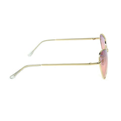 Women's Round Gold Heart Gold Sunglasses