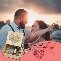 Can't Help Falling in Love Wood Music Box, Antique Best Gift for Valentines Day (WOOD)