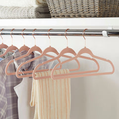 Non-Slip Velvet Clothing Hangers, 50 Pack, Pink
