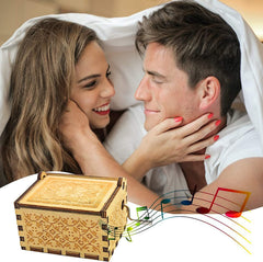 Can't Help Falling in Love Wood Music Box, Antique Best Gift for Valentines Day (WOOD)