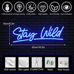 Stay Wild Neon Signs for Wall Decoration