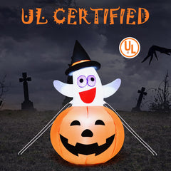 5 Ft Halloween Inflatable Ghost in Pumpkin w/ LED
