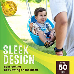 Your Child's First Swing w/ Blister Free Rope & 3-Point Safety Harness