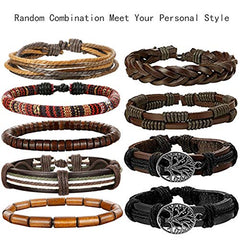 24 Pcs adjustable Woven Leather Bracelet for Men/Women