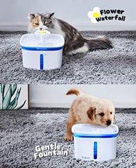 95oz/2.8L Automatic Pet Water Fountain w/ Smart Pump, 2 Replacement Filters for Cats, Dogs