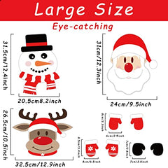 3 Pcs Christmas Fence Peeker Decoration