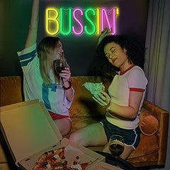 Bussin Neon Sign -Led Neon Lights for Gamers/Streamers/Influencers-16.9 x 6.5-inch