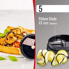 6 in 1 Vegetable Spiralizer & Slicer - Adjustable w/  Container