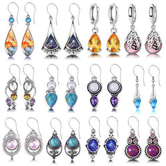 12 Pairs Drop Dangle  Boho Jewelry Waterdrop Earrings Set