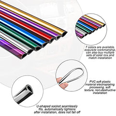 20 Pcs Car Air Conditioner Decoration Strip for Vent Outlet, Universal Waterproof Bendable