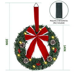 Set of 3 Lighted Christmas Wreaths