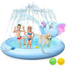 Inflatable Sprinkler Pool for Kids Dog 68" Kiddie Pool Baby Swimming Splash Pad for Learning Water Toys for All Age
