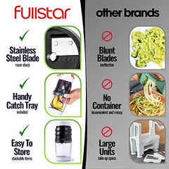 6 in 1 Vegetable Spiralizer & Slicer - Adjustable w/  Container