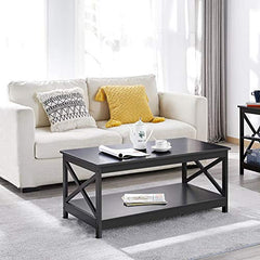 2-Tier Coffee Table w/ Storage Shelf
