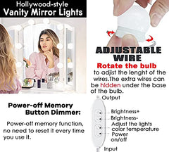 17ft Led Vanity Mirror Lights w/ 10 Dimmable Bulbs