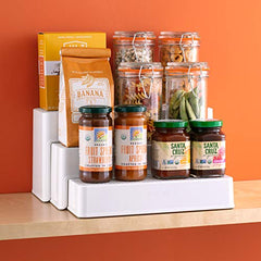 Kitchen  Shelf Steps Organizer, White