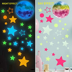 Glow in The Dark Stars and Moon for Ceiling 1449 Pieces