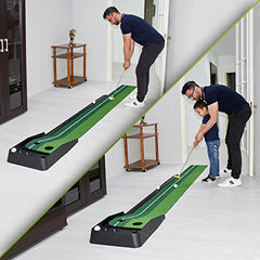 Indoor Golf Putting Green â€?Portable Mat w/ Auto Ball Return Function- 3 Bonus Balls