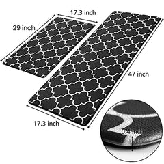 2 PCS Kitchen Cushioned Anti-Fatigue Floor Mat, Heavy Duty PVC Ergonomic