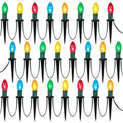 30.75ft 24 Christmas Pathway Marker String Lights w/ Stakes