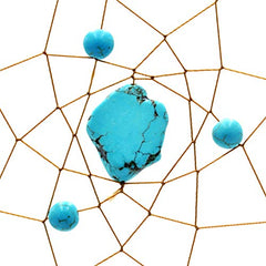 Large Traditional Dream Catchers w/Turquoise Hippie Witchy Room Decoration 23"