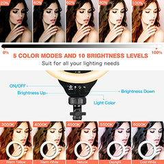 12â€?LED Ring Light with Stand and Phone Holder