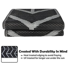 Modern Reversible Mats, Plastic Straw Area Rug 5'x8'