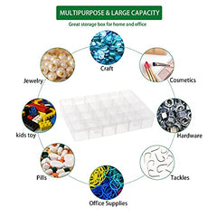 24 Grids Clear Plastic Organizer Box w/  Adjustable Dividers for Beads