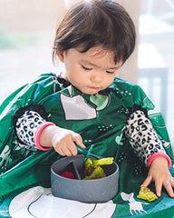 Allover Waterproof Bib for Self-Feeding Babies & Toddlers 6-24 Mos. w/ Plate Outline