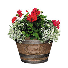 70 Whiskey Barrel, Pots 15"-"Home, Distressed Oak