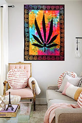 Leaf Psychedelic Tapestry Hempest Ganja Leaves 40x30 inches
