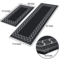 2 PCS Cushioned Anti-Fatigue Kitchen Rug