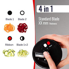 6 in 1 Vegetable Spiralizer & Slicer - Adjustable w/  Container