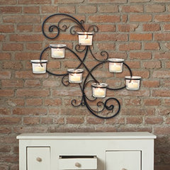 Decorative Black  Tea Light Candle Holder Hanging Wall Scone Decor